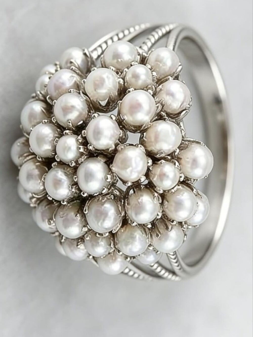 Cluster Pearl Statement Ring - White Pearls - Picture 16 of 16